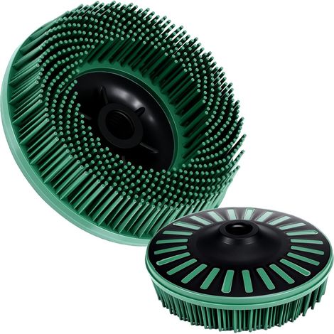 Lijadoras de alambre de acero verde de 4-1/2 pulgadas, malla 50, con conectores roscados de 5/8"-11. (1/5)