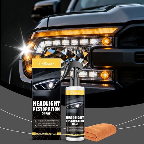 Scheinwerfer-Reinigungsset für Autoscheinwerfer – Tägliche Reinigung, Staubentfernung, Polieren und hochwirksames Schutzspray – 100 ml x 1, Tuch x 1 -- DTEKGAZ (1/5)