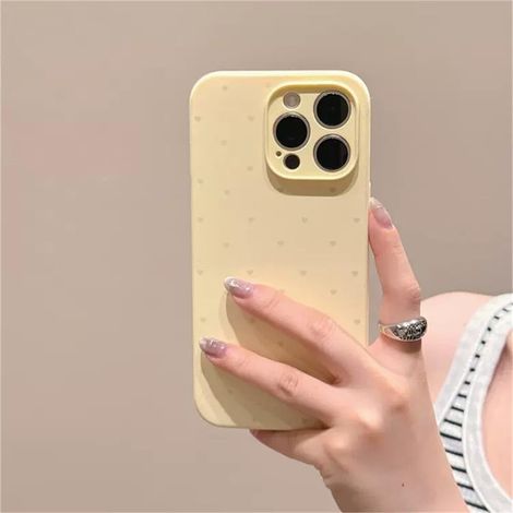 Coque de téléphone en silicone liquide avec motif de cœurs colorés, compatible avec iPhone 15/14/13/12 Pro Max, coque arrière souple antichoc, bleue. (1/2)