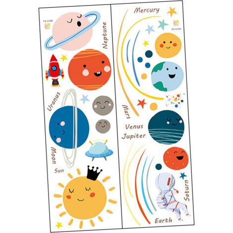 Sticker mural amovible TOYANDONA Système solaire pour (1/5)
