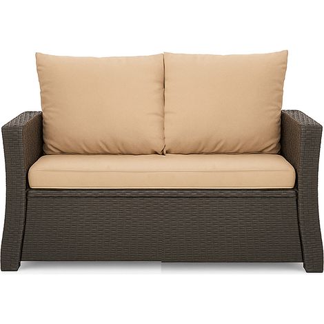 Coussins de canapé meubles de jardin en résine tressée Beige, Coussins balançoire d'extérieur 100x60x50cm Coussin pour banquette 2 places mix
