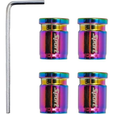 4PCS Car Dust Cap Rainbow Valve Cover Custom Wheel Dust Covers for Motorcycles SUVs Bikes (1/5)