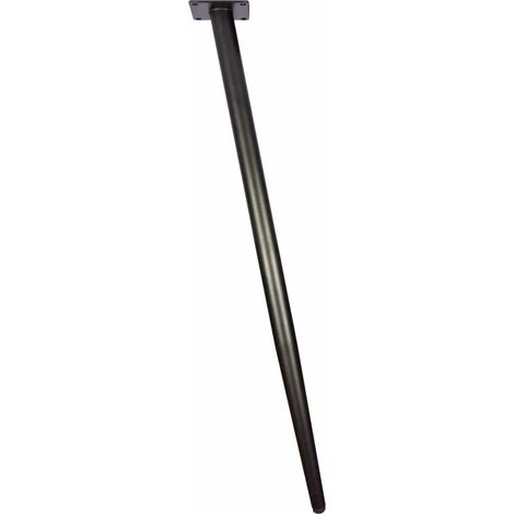 CIME Pied fuseau incliné acier noir mat Ø 32 mm hauteur 710 mm