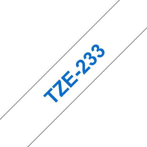 Brother TZE-233 nastro per etichettatrice Blu su bianco (1/4)