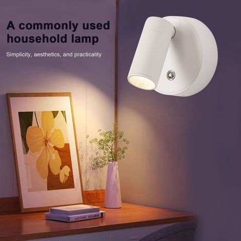 Ortviai Applique Murale Magnétique Réglable avec Toucher, Lampe de Lecture Rechargeable USB-C pour Chambre à Coucher, Lumière Neutre