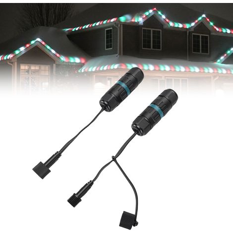Connecteur de fil LED étanche à 3 broches, compatible avec Govee H705A H705B H705C H706A H706B H706C, connecteur de fil d'éclairage extérieur permanent avec connecteurs mâles et femelles, pour la répa (1/5)