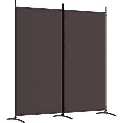 Cloison de séparation 2 panneaux Marron 175x180 cm Tissu vidaXL