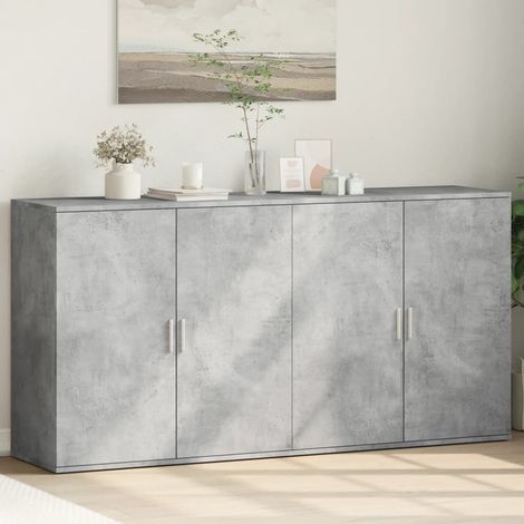 Sideboards 2 pcs Concrete Grey 79x38x80 cm Engineered Wood vidaXL (1/5)