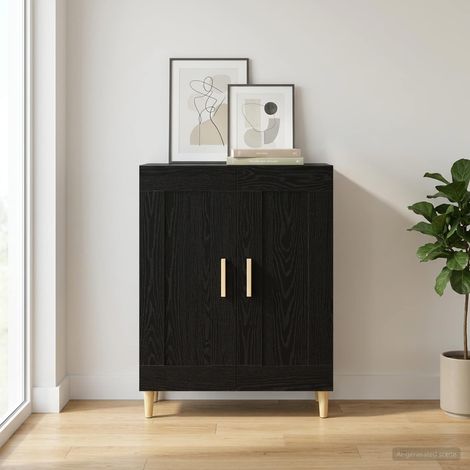 vidaXL Credenza Rovere Nero 69,5 x 34 x 90 cm Legno