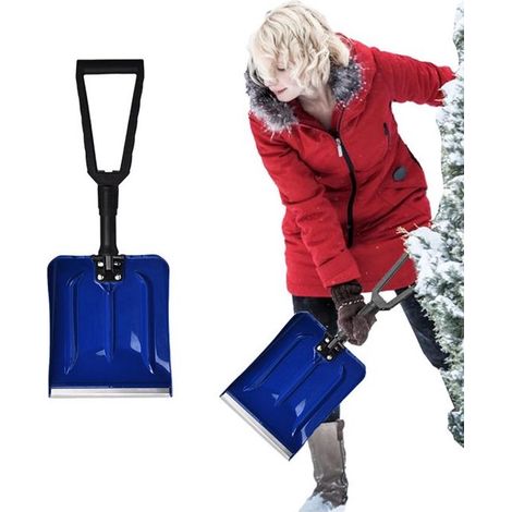 Pelle à neige pliante d'urgence - Pelle avalanche en aluminium durable - Poignée en D - Portable - Pour voiture, camping, jardin et activités outdoor (1/5)
