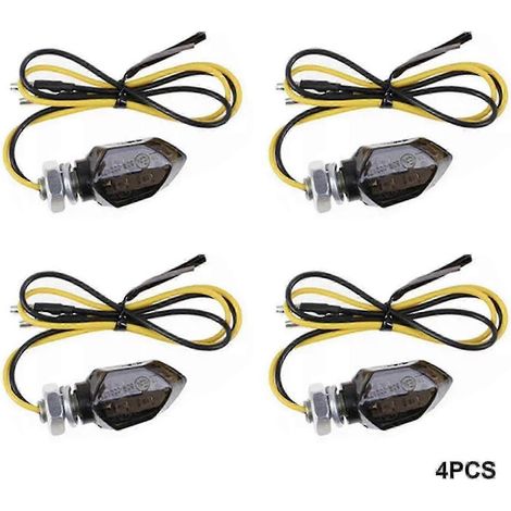 Lot de 4 clignotants LED mini à lentille fumée pour feux avant et arrière de moto, 11 W (1/5)
