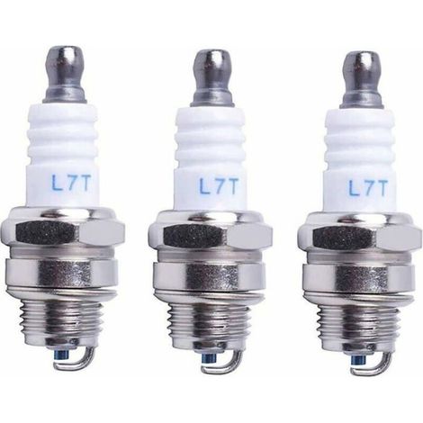 Bougie d'allumage pour petit moteur - MHY® - L7T - Pack de 3 - Compatible Husqvarna - Équivalence NGK BPMR7A (1/4)