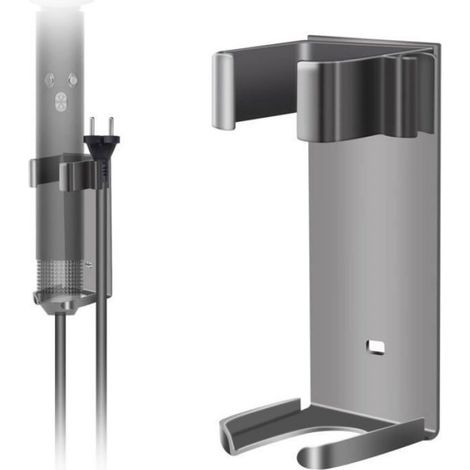 Support Mural Pour Lisseur - Sans Perçage - Compatible Fers À Friser Et Lisseurs - Diamètre Intérieur 45 Mm - En Alliage D'aluminium - 1 Pièce (1/5)