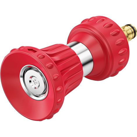 Pistolet Arrosage Style Pompier, Buse de Tuyau D'incendie Haute Pression, Pulvérisateur Réglable à Haute Puissance et Résistante aux Fuites pour Arroser la Pelouse/le Jardin, Laver Voitures