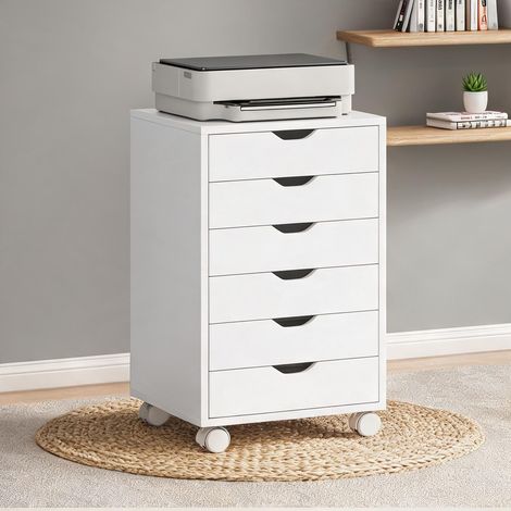 Meuble de rangement de bureau blanc 40 x 35 x 63 cm (1/5)