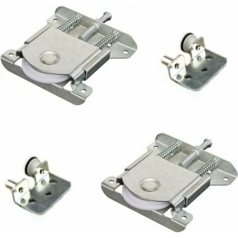 YMYNY 2 Pièces Roulette de Porte Coulissante Placard, Roues de Rouleau de Meuble Coulissantes, Guides de Coureurs pour Porte Coulissante de Fenêtre de Placard D'armoire,Meubles en Métal Poulie (1/4)