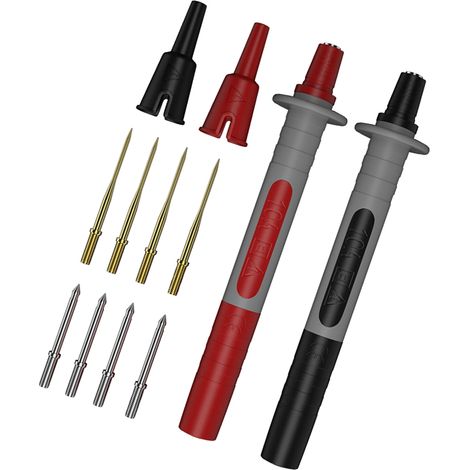 Cordons de test à fiche banane de 4 mm avec aiguille pour multimètre et autres équipements électriques-AquaForge (1/5)