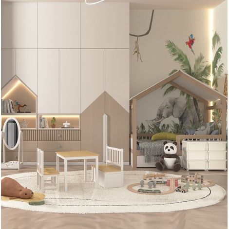 MEUBLIV mueble de almacenaje infantil 75x37x56,5 cm crema - 6 cajones (1/5)