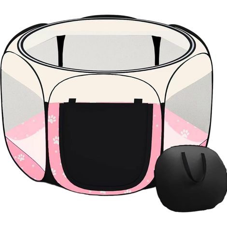 Parc Pour Animaux - XL - Rose - Pliable - Pour Chat Et Chiot - Intérieur Et Extérieur - Portable