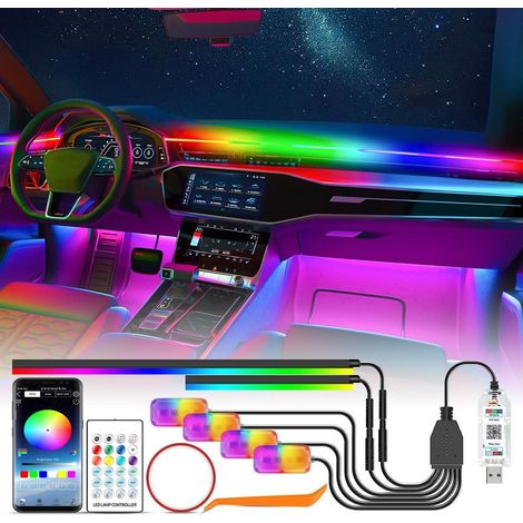Auto Innenbeleuchtung LED RGBIC mit 4 Fußraumleuchten, APP & Fernbedienung (1/5)