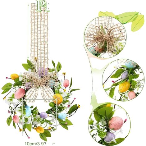 Ghirlanda floreale, design artificiale, versatile per uso interno ed esterno, verde (1/2)