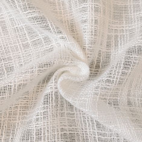 Tissu voilage poly-lin fil flammé Blanc cassé 295 cm