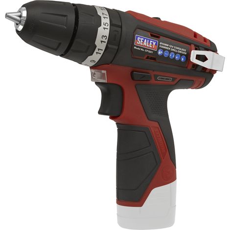 Sealey SV12 Series 10mm Cordless Combi Drill Kit 12V 2Ah - 2 Batteries CP1201KIT (1/4)