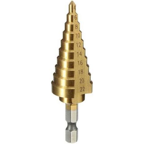 Stück HSS-Sechskant-Stufenbohrer 4-22 mm Titan-Hochgeschwindigkeitsstahl
