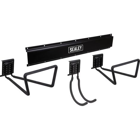 Sealey APHKIT9 Wall Mounting Storage Rail with 3 Large Hooks