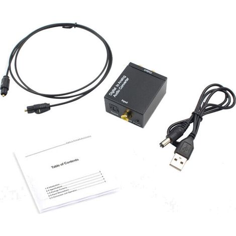 Adaptateur Audio Toslink Coaxial Optique vers Analogique Stéréo 3.5 mm