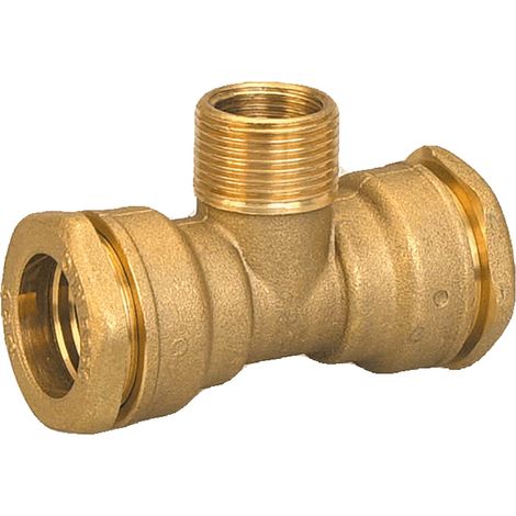 Té laiton compression ACS Mâle 1" Femelle 3/4" PE32