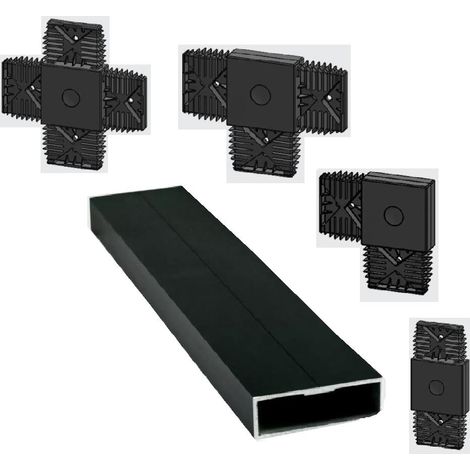 Aluminium Terrassen Unterkonstruktion System 20/60 schwarz eloxiert 2.000 mm (1/7)