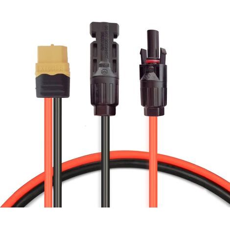 Solares Ladekabel, Solarpanel-Stecker (männlich) auf XT60-Stecker (männlich), Solarkabel für River Pro MAX Powerstation 757 Powerhouse und EF DELTA 2 Powerhouse Solar Generator (12 AWG 6 (1/4)