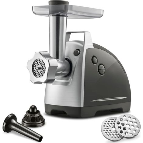 Hachoir à Viande HV8 Hachoir Electrique 2200W 2 Grilles de Broyage Accessoires pour Kebbés et Saucisses Argent (1/5)