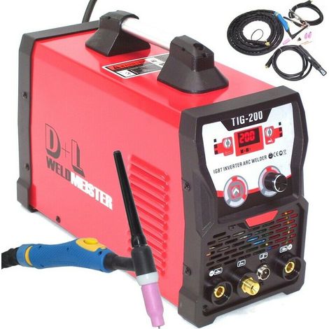 SCHWEIßGERÄT WIG 200 DC HF IGBT WIG INVERTER MMA E-HAND 13960 200A Elektroden (1/5)