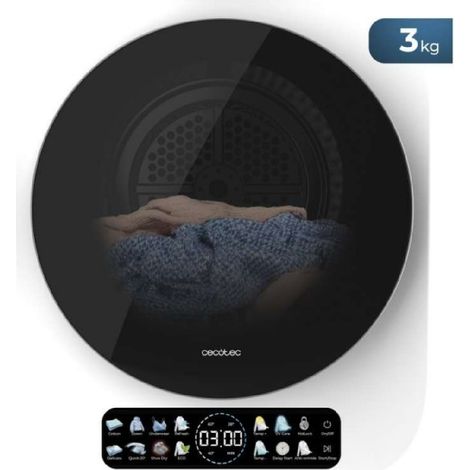 Cecotec Secadora Compacta de Evacuación 3Kg Bolero DressCode Dry 3400V. 8 Programas, Bajo Consumo, Secado Automático Inteligente, Pantalla FullColor, Función UV Care, Dry Shoe Pro y Delay Start