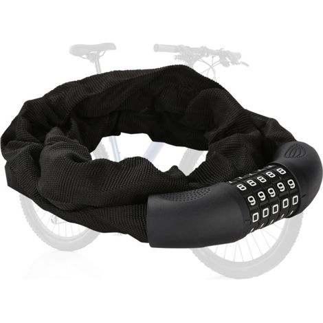 SWANEW Lucchetto per bicicletta lucchetto per ciclomotore lucchetto a combinazione nero 120cm per numeri di biciclette (1/4)