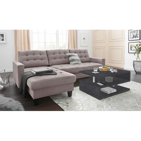 Tavolino a S con Ripiani a Giorno 90x41,5x55 cm Zeta Report Grigio (1/4)