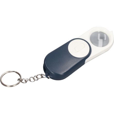 10-fache Taschenlupe, doppellagige Faltlinsen, Mini-Lupe-Schlüsselanhänger mit LED-Beleuchtung