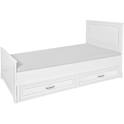 Lit enfant 90x200 sommier et tiroir inclus Novelies Melody Blanc (1/3)