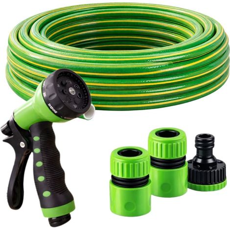 Tuyau d'arrosage en caoutchouc 1/2 pouce, 30 m, 3 couches + raccords et pistolet, kit DIVODV (1/5)