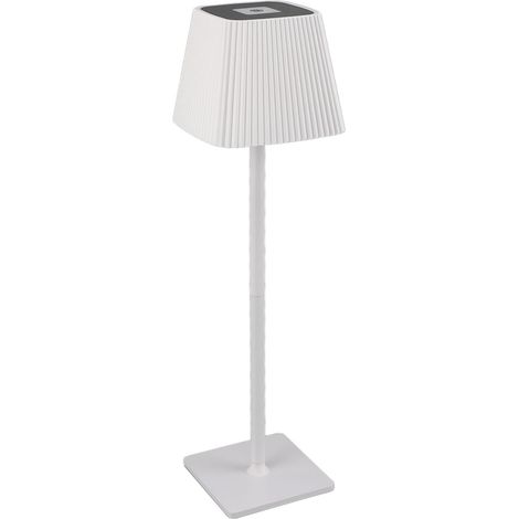 Lampe de table sans fil, 3 couleurs, intensité variable, batterie 4000 mAh, rechargeable, décorative, pour chambre, bureau ou café, blanche. (1/5)