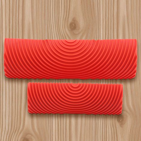 Lot de 2 pinceaux en caoutchouc effet bois pour peinture murale DIY (1/5)