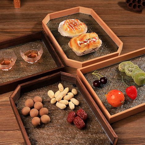 Plateau Organisateur Verre Bois - Pour Tasses Et Gobelets - Plateau De Service Polyvalent Pour Bureau Cuisine Salle De Bain - 1 Pièce (1/5)