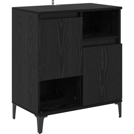 Maison Exclusive - Credenza Rovere Nero 60 x 35 x 70 cm Legno multistrato