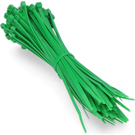 Bridas verdes 200x4,8mm (bolsa 100 unid.) nylon alta calidad (1/3)