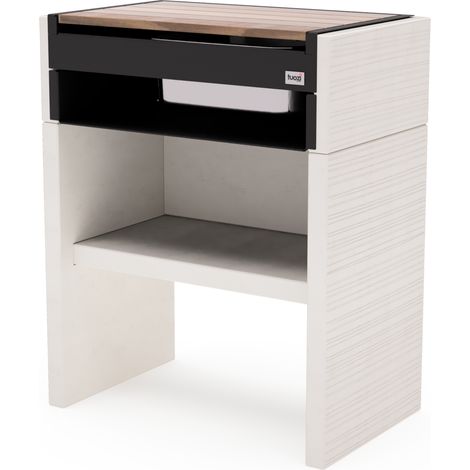 TUOZI - Módulo de lavabo con base VENIT FLEX O para Barbacoa de Obra Prefabricada (Blanco - 78 x 47 x 47 cm) - Uso en Exteriores