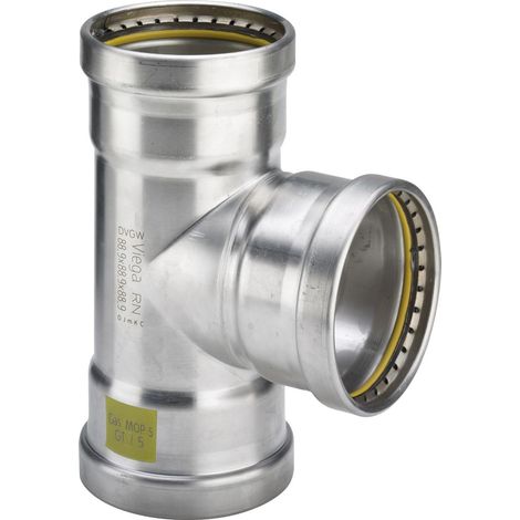 Viega Sanpress Inox G XL-T-pieza, d1 88,9, d2 88,9, d3 88,9 acero inoxidable Modelo 0218XL, 578220