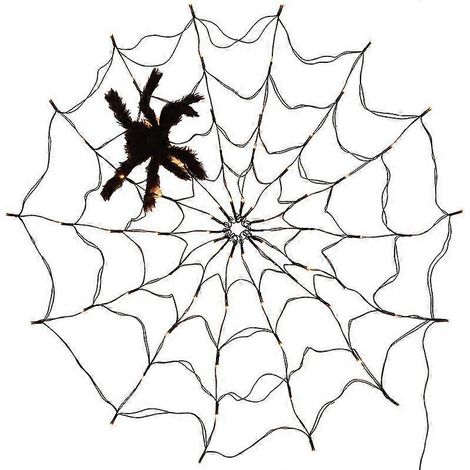 Lumières Halloween Toile D'araignée Orange Et Violettes 3,9ft 84 Led, Lumières De Décoration Halloween Avec Araignée Et Toile D'araignée Noire, Décoration Lumineuse Pour Fête Ya (1/5)