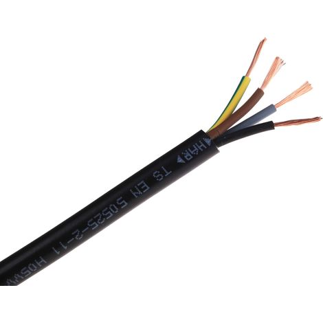 Câble d'alimentation RS PRO 4G0,75 mm², gaine PVC Noir, 100m ( Prix pour Bobine de 100 Mètres )